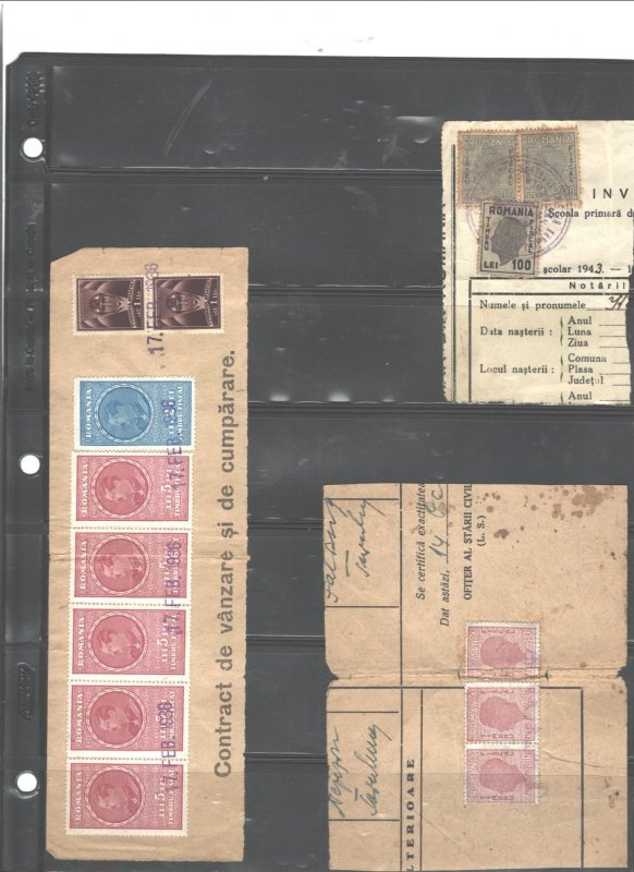 ROMANIA OFOCIAL STAMPS ON PAPER 1936; 1943; 1991, ETC