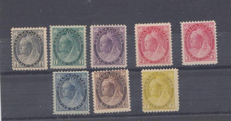 CANADA # 74-81 MNH/MLH QUEEN VICTORIA NUMERAL ISSUES CAT VALUE $1045