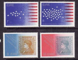 Ireland-Sc#389-92- id10-unused NH set-American Bicentennial-Flags-1976-