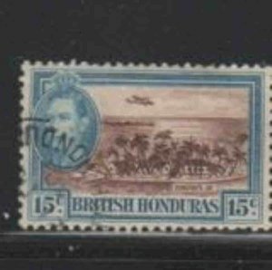 BRITISH HONDURAS #121 1938 15c KING GEORGE VI & SARGEANTS CAY F-VF USED