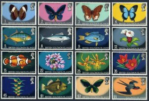 Solomon Isls 232-247,MNH. Flora-Fauna 1972-1973.Butterflies,Bird,Fish,Orchids.