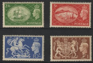 GREAT BRITAIN 1951 FESTIVAL HIGH VALUE SET OF 4 mnh