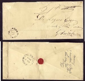 Canada-cover #1453 -Stampless-Bruce Cty-Holyrood,UC double broken circle-8 JUne