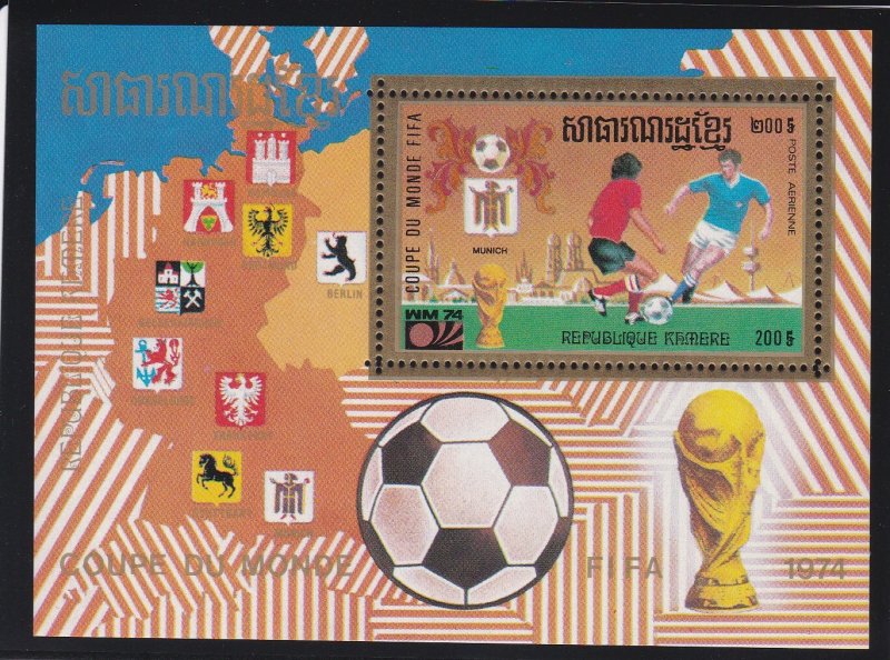 Cambodia # 358, World Cup Soccer, Souvenir Sheet,. Mint NH, 1/2 Cat.