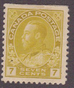 Canada # 113, Mint Light Hinged, SE