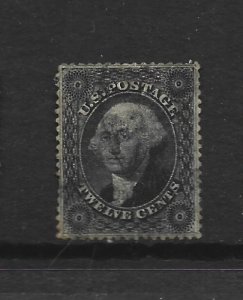 United States Scott #36 12-cent Washington VF used minor flaws 2016 cv $350