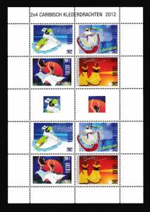 Aruba  #399    MNH  2012  sheet  with 2 blocks of 4  women`s dresses