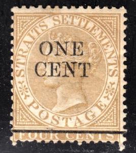 Malaya Straits Settlements Scott 78  Fine mint OG HR.