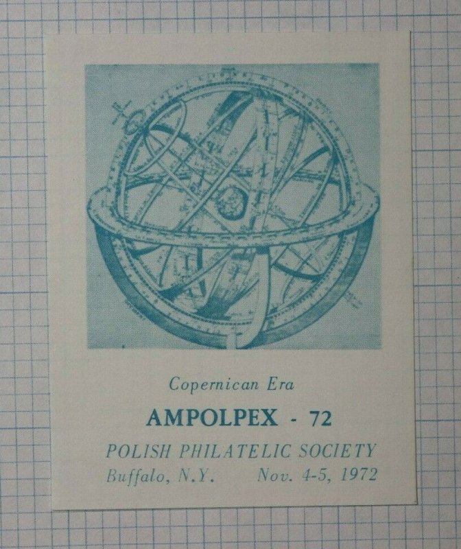 AMPOLPEX 1972 Copernican Era Polish Society Buffalo Buffalo NY Philatelic Label