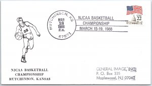 US SPECIAL EVENT CACHET COVER NJCAA BASKETBALL CHAPIONSHIP HUTCHINSON KS 3/18/88