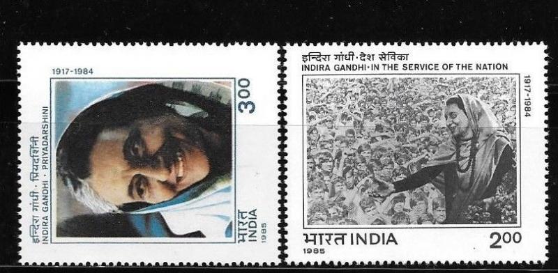 India 1985 Indira Gandhi Sc 1098-9 MNH A1057