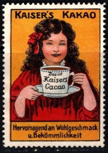 Vintage Germany Poster Stamp Kaiser's Cacao Kaiser's Cacao Excellen...