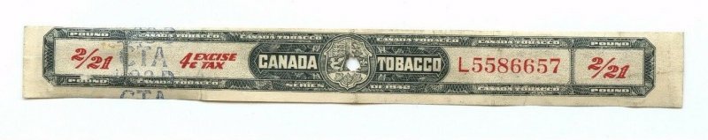 Canada TOBACCO 2/21 Excise Tax cancelled CAnada