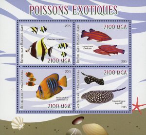 Exotic Fish Marine Fauna Ocean Souvenir Sheet of 4 Stamps Mint NH