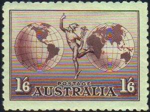 Australia 1934 Sc#C4, 1/6 Dull Claret Hermes MINT-XF.