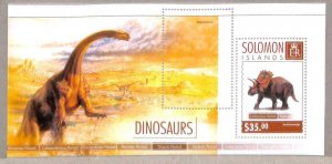 A4869 - SOLOMON ISLANDS - ERROR MISPERF, Souvenir s: 2014, Dinosaurs, Prehistory