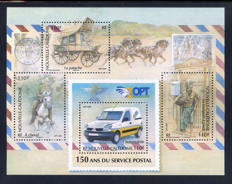 New Caledonia 1078 MNH,  Postal Service 150th. Anniv. Souvenir Sheet from 2009.