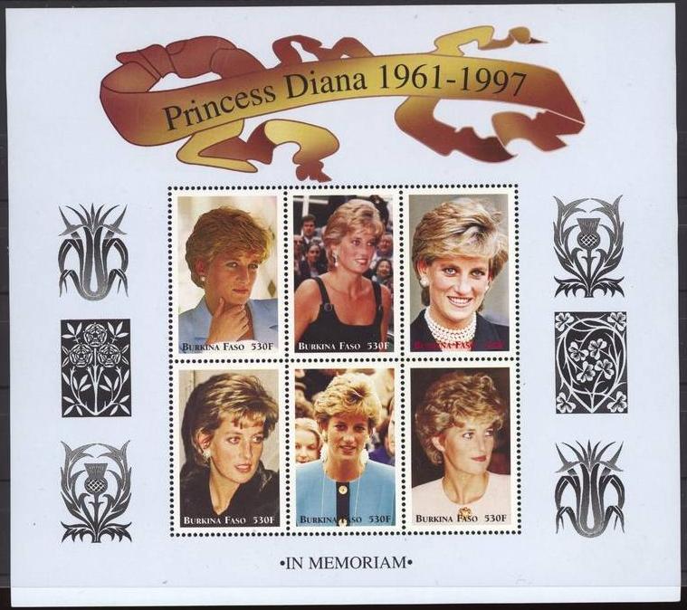 BURKINA FASO SHEET MNH LADY DI DIANA PRINCESS WALES ROYALTY