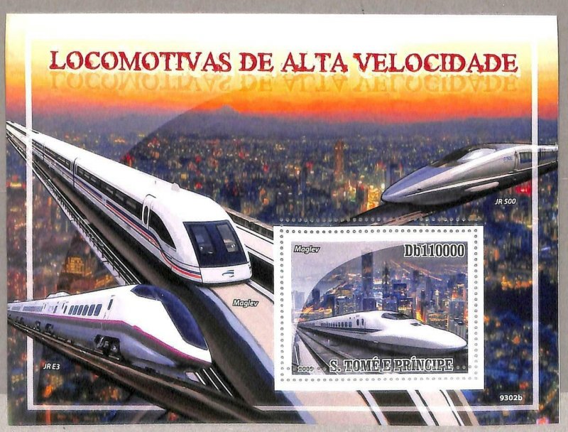 A3324- SAO TOME & PRINCIPE ERROR IMPERF, Souvenir sheet: 2005, High Speed Trains