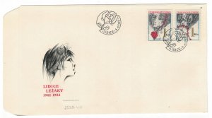 Czechoslovakia 1982 FDC Stamps Scott 2411-2412 Second World War II Lidice