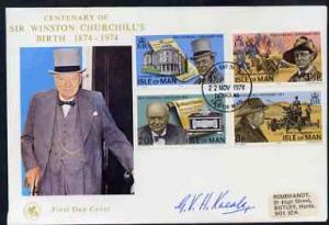 Isle of Man 1974 Churchill Centenary perf set of 4 on ill...