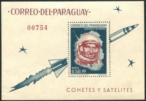 Paraguay 751a,MNH.Michel Bl.36. Walter M.Schirra ,US Astronaut, 1963.