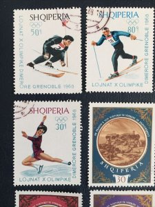 Albania,1967, Sc#1103,1095-1100,skanderbeg,wintet Olympic,sky, Sport,