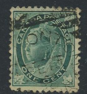 Canada - Scott 67 - Queen Victoria - 1897 - Used - Single 1c Stamp