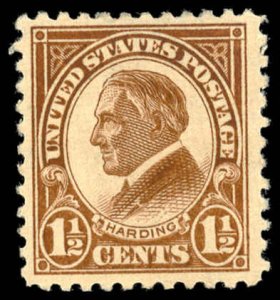 US Sc 553 F-VF/Mint NO GUM - 1925 1½¢ Harding