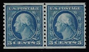 Scott #496 - $275.00 –Superb-OG-NH – PSE graded XF-Sup-98 - Perfect coil pair