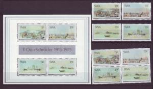 Z401 Jlstamps 1975 south west africa set + ss + blk,s 4 mnh #380-3 and 383a&b