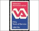 USA 1980 Used SC1825 Veterans Administration Emblem Carmine,Violet *STOCK IMAGE*