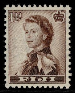 FIJI QEII SG282, 1½d sepia, NH MINT.