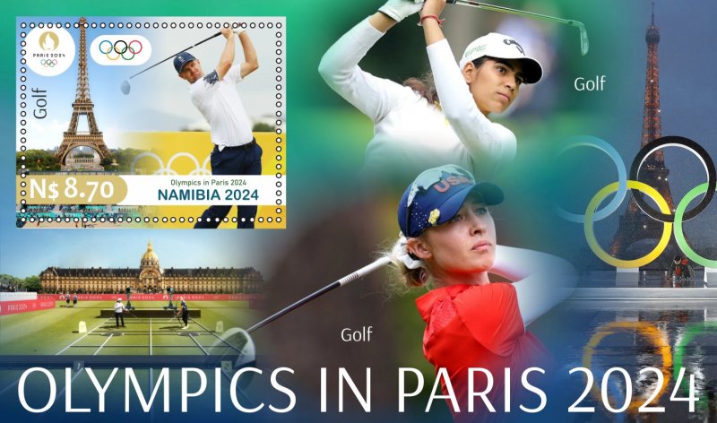 Olympic Games in Paris 2024 Golf 2024 year, 6 sheets  perforated  NEW