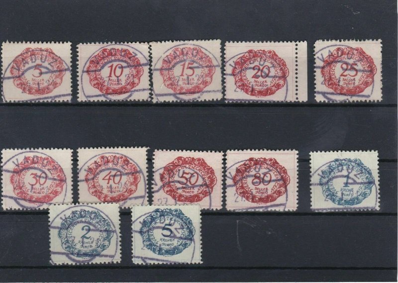 Liechenstein 1920 Used Postage Due Stamps Ref: R7190