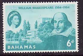 Bahamas-Sc#201- id7-unused heavy hinged Omnibus  set-Shakespeare-1964-