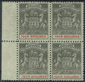 RHODESIA 1892 ARMS 4/- MNH ** BLOCK 