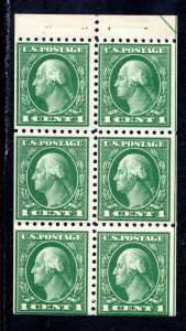 US Scott #424d Booklet Pane Position B, Never Hinged