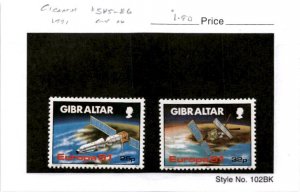 Gibraltar, Postage Stamp, #585-586 Mint NH, 1991 Europa Space