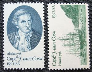 US #1732/1733 MNH 2 Singles Captain Cook SCV $.50 L10