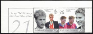 FALKLAND ISLANDS 2003 Prince William 21st Birthday; Scott 829, SG 952a; MNH
