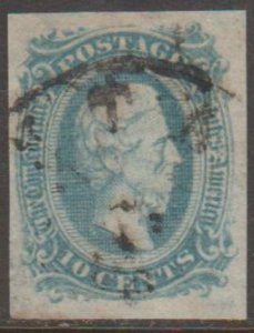 U.S. Scott #11 Confederate States of America Stamp - Used Single