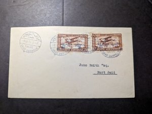 1931 Egypt Airmail LZ 127 Graf Zeppelin Cover Cairo to Port Said