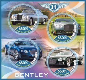 Stamps. Cars.  Bentley 2019 year 1+1 sheets perforated