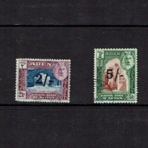 Aden, State of Seiyun: 1951, New Currency Surcharge, 2/- &  5/-  Fine Used