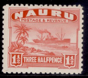 NAURU GV SG28B, 1½d scarlet, NH MINT.