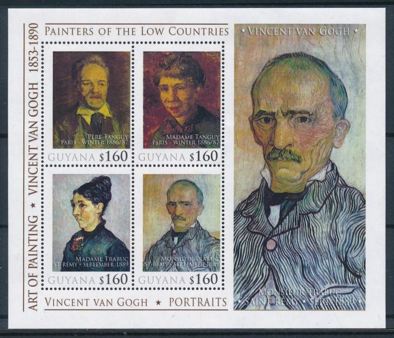 [76622] Guyana 2010 Painting Vincent van Gogh Portraits Sheet MNH