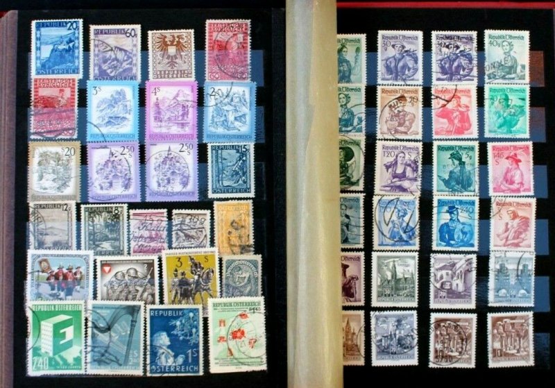 Austria Old Stamp Collection Lot of 295 MNH, MH & Used in Vintage Album