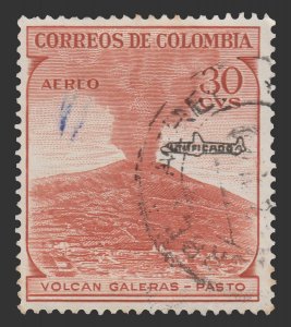 AIRMAIL STAMP FROM COLOMBIA 1959 SCOTT # C338 USED. # 4