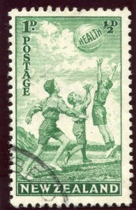 New Zealand 1940 KGVI Health Stamps 1d + ½d blue-green VFU. SG 626. Sc B16.